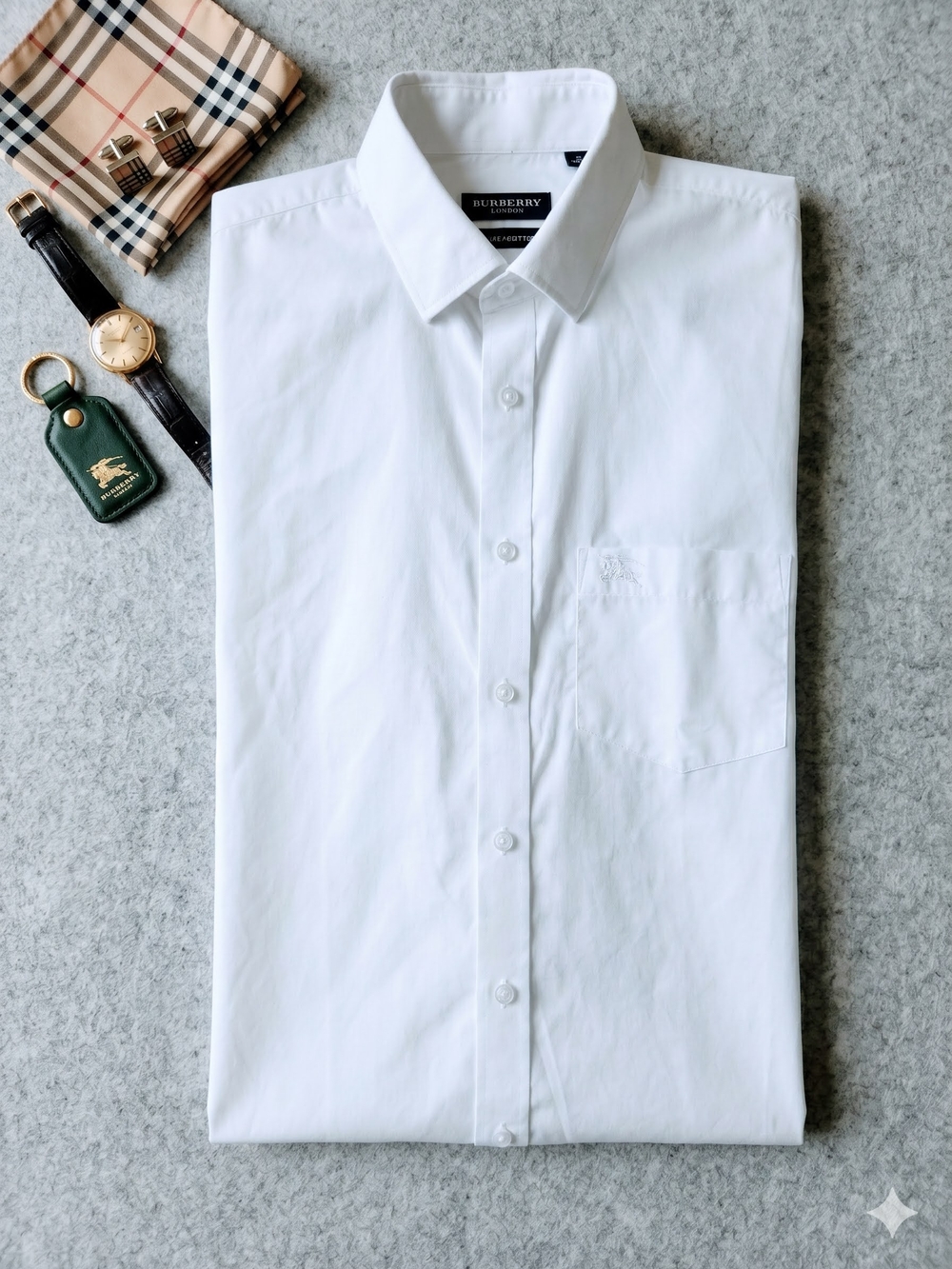 Burberry Men’s White Classic Button-Down Shirt